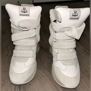 Isabel Marant Balskee Hidden Wedge High Top Sneaker🤍